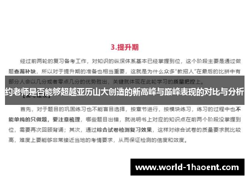 约老师是否能够超越亚历山大创造的新高峰与巅峰表现的对比与分析